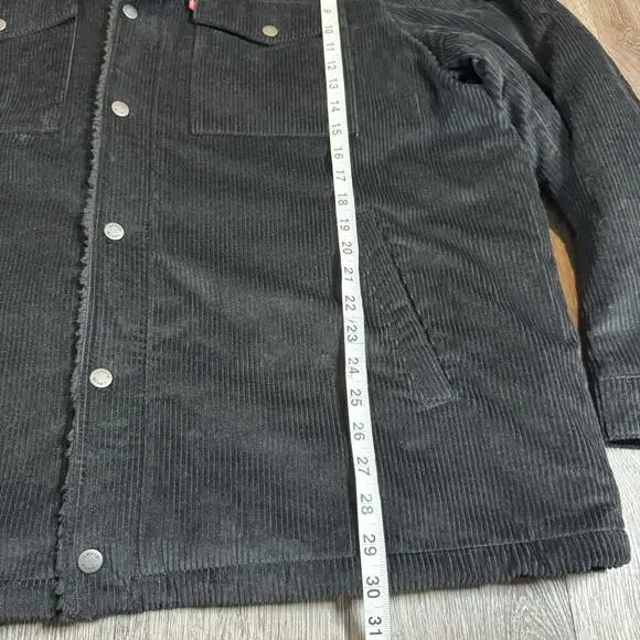 Levi’s Faux Shearling Corduroy Trucker Jacket Black LM3RC501 Men’s XXL - Picture 6 of 14